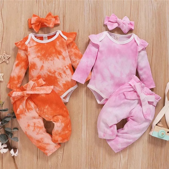 Tie Dye Baby Girl Romper Set - Picture 1 of 3